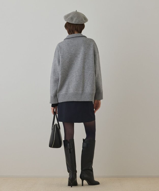 GRACE CONTINENTAL ハーフジップニットトップ グレー