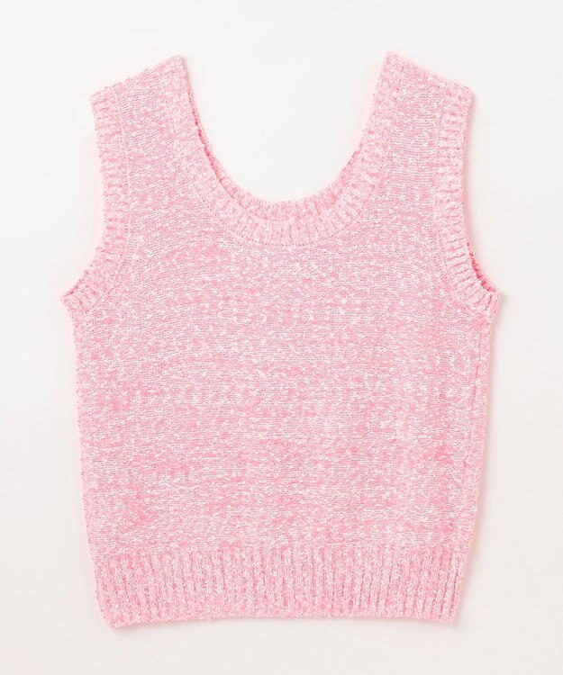 GRACE CONTINENTAL ネップツイードニットノースリーブ ピンク