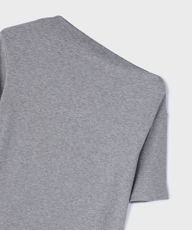 GRACE CONTINENTAL ラメリブジャージトップ グレー