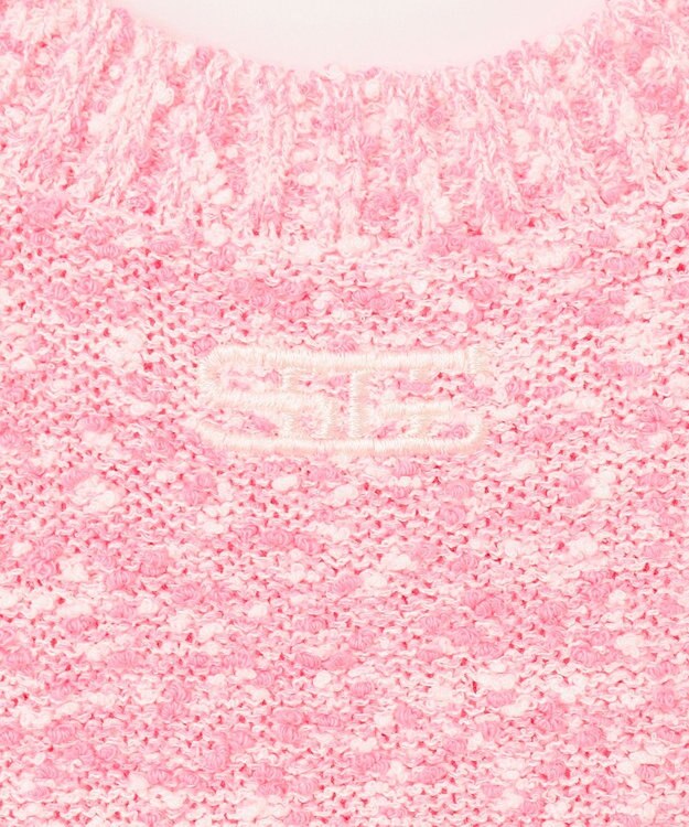 GRACE CONTINENTAL ネップツイードニットノースリーブ ピンク