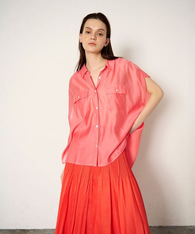 GRACE CONTINENTAL ギャザーシャツ ピンク