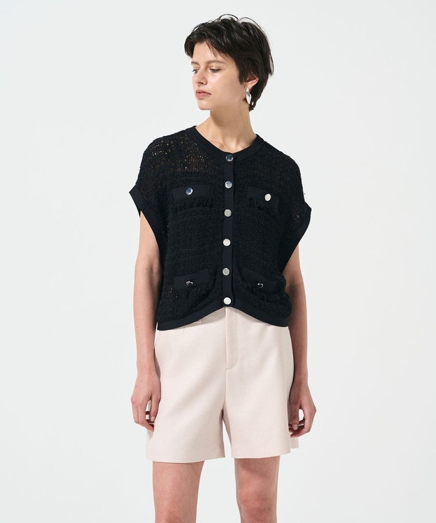 GRACE CONTINENTAL ショートニットベスト ブラック