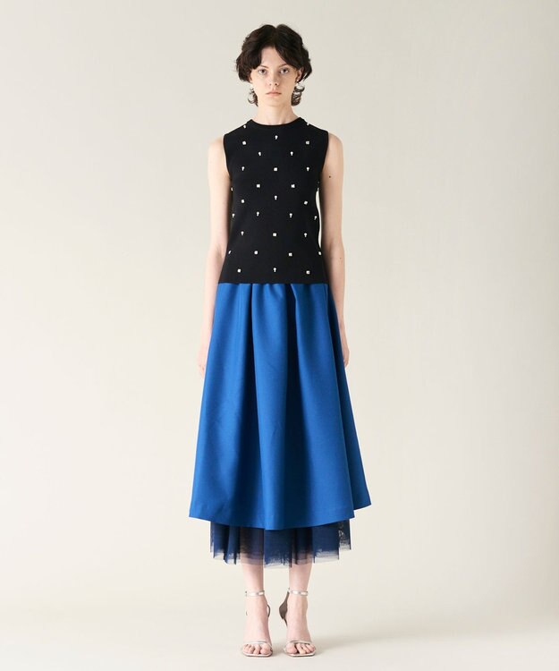 GRACE CONTINENTAL ツイル2WAY スカート ブルー