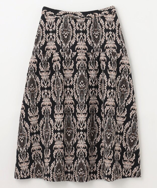 GRACE CONTINENTAL オーナメントジャガードスカート ブラック