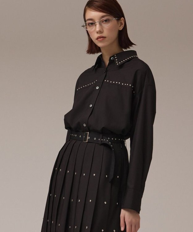 GRACE CONTINENTAL メタルホットフィットシャツ ブラック