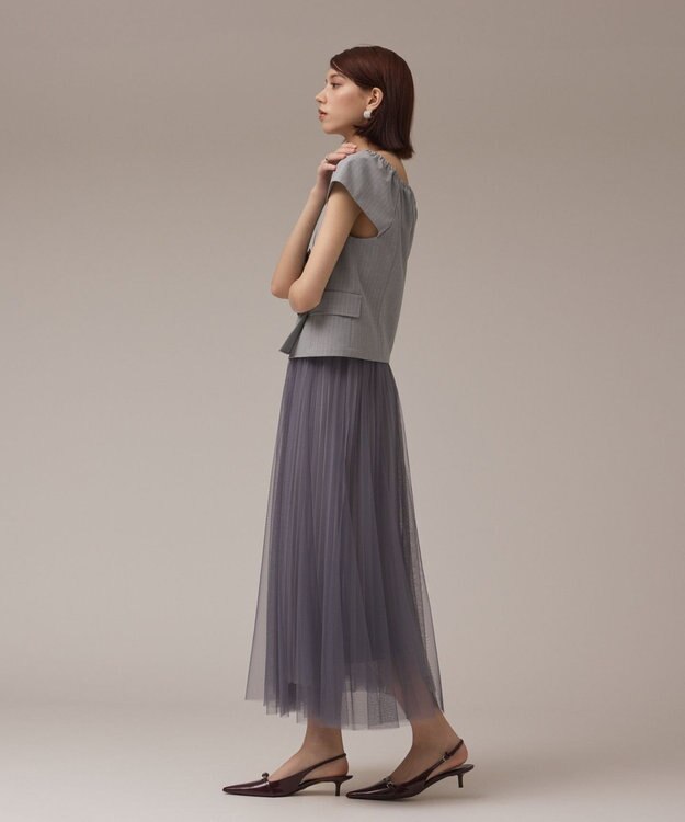 GRACE CONTINENTAL コンパクトジャケットトップ ストライプ