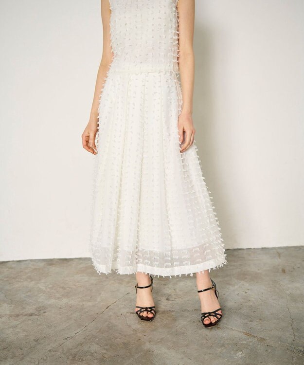 GRACE CONTINENTAL シアージャガード スカート ホワイト