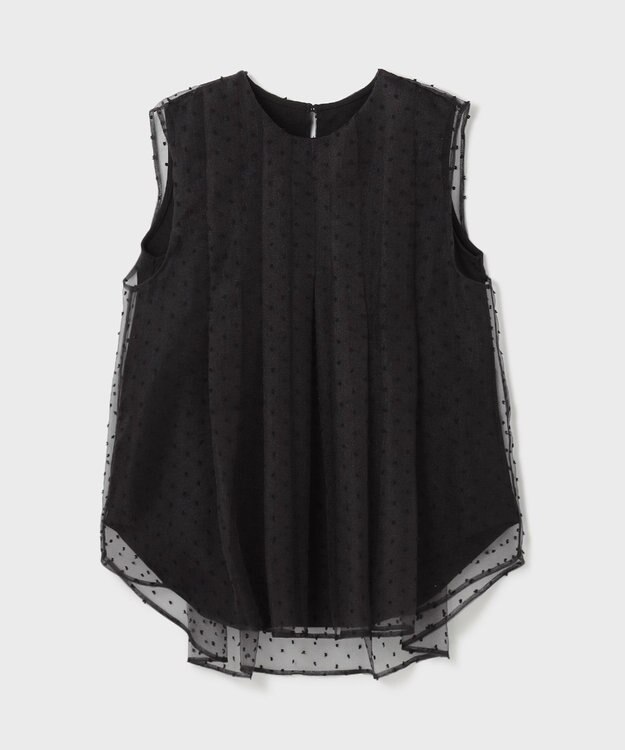 GRACE CONTINENTAL シアージャガードカットトップ ブラック