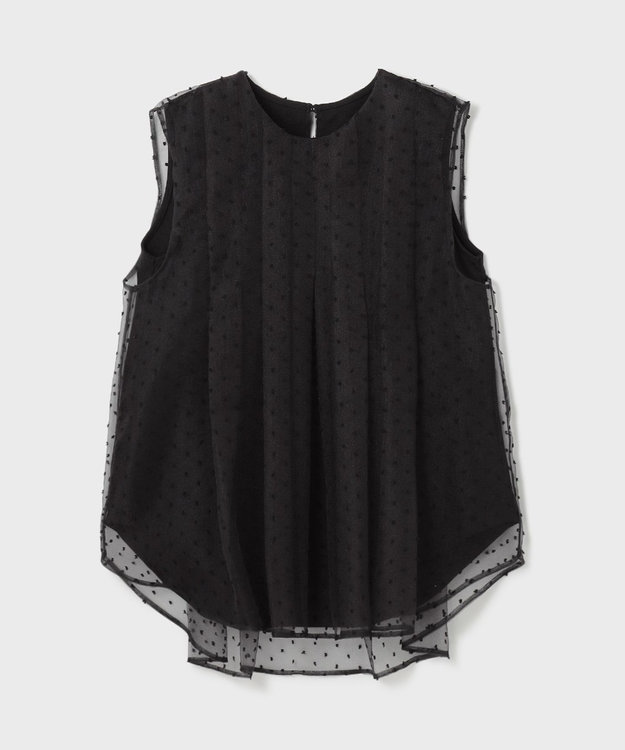 GRACE CONTINENTAL シアージャガードカットトップ ブラック