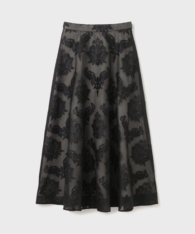 GRACE CONTINENTAL オーナメントロングスカート ブラック