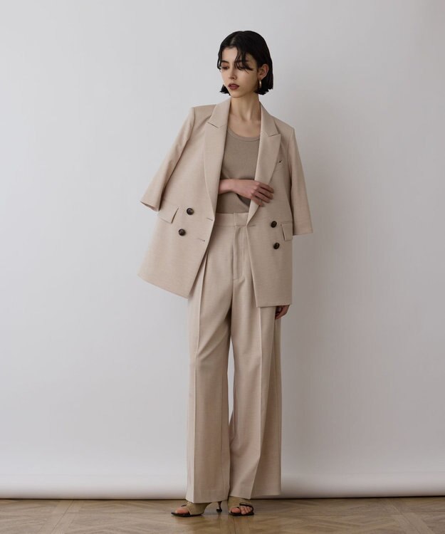 GRACE CONTINENTAL スラブストレッチテーラージャケット ベージュ
