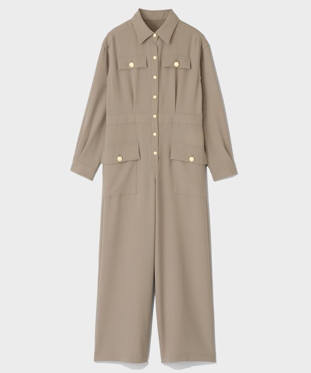 GRACE CONTINENTAL バックサテンオールインワン ベージュ