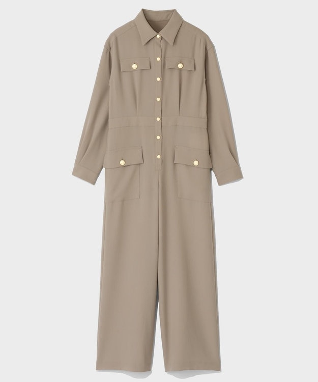 GRACE CONTINENTAL バックサテンオールインワン ベージュ