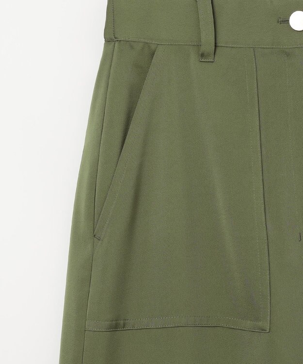 GRACE CONTINENTAL サテンストレートスカート カーキ
