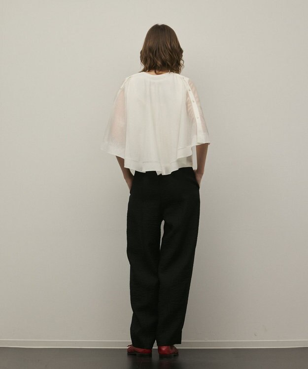 GRACE CONTINENTAL シアーケープニットカーディガン ホワイト