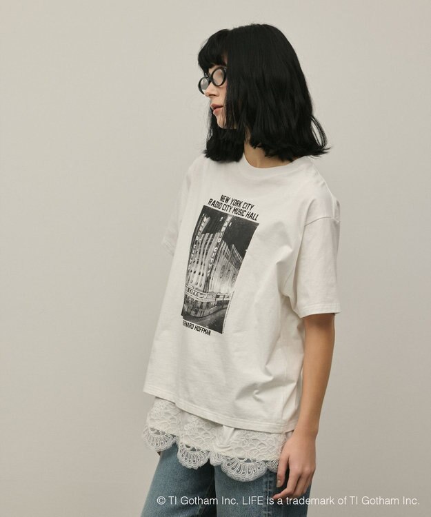 GRACE CONTINENTAL LIFEphotoTシャツ ホワイト