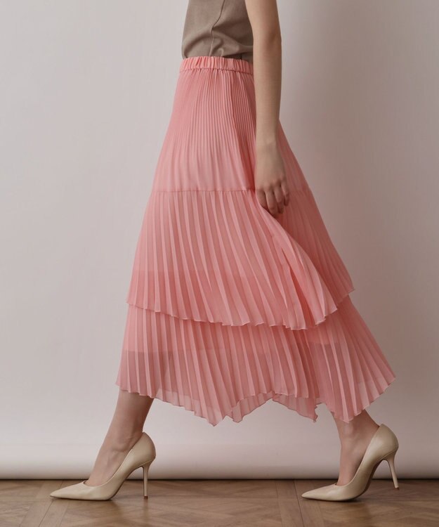 GRACE CONTINENTAL イレギュラープリーツスカート ピンク