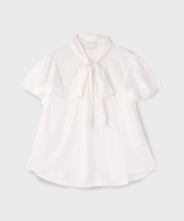 GRACE CONTINENTAL フリルボウタイブラウス ホワイト