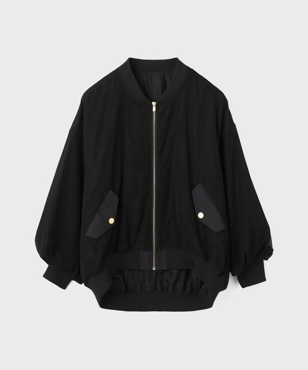 GRACE CONTINENTAL メッシュレイヤードブルゾン ブラック