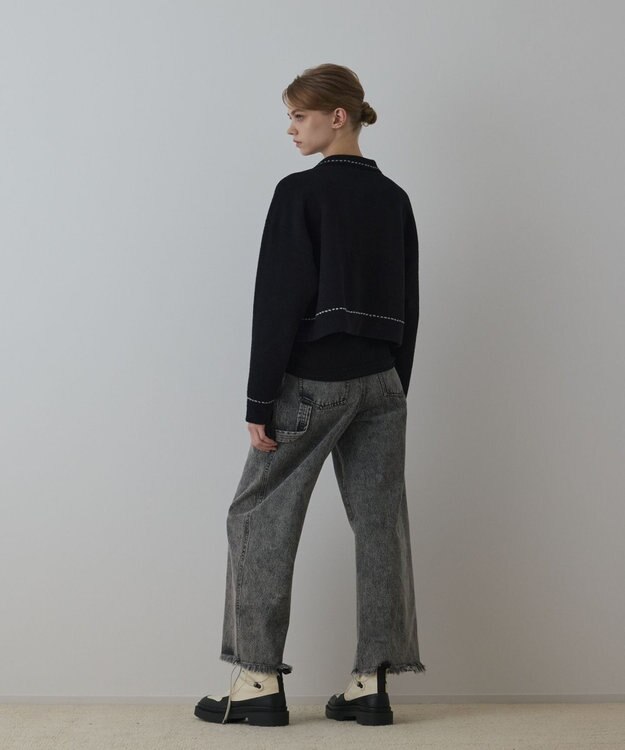 GRACE CONTINENTAL カーブデニムパンツ グレー