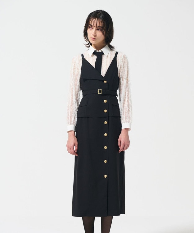 GRACE CONTINENTAL タイトテーラージャンパースカート ブラック