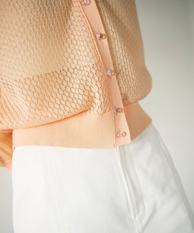 GRACE CONTINENTAL シアードルマンニットカーディガン オレンジ