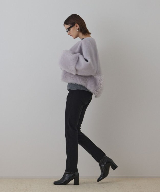 GRACE CONTINENTAL ウールボアジャケット サックス