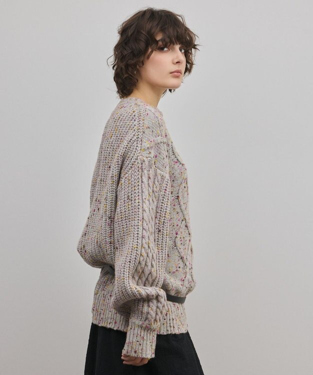 GRACE CONTINENTAL ケーブルニットトップ グレー