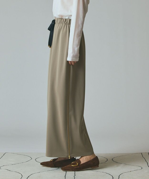 GRACE CONTINENTAL サイドジップスカート カーキ