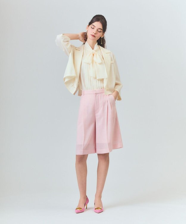 GRACE CONTINENTAL リネンライクシアージャケット キナリ