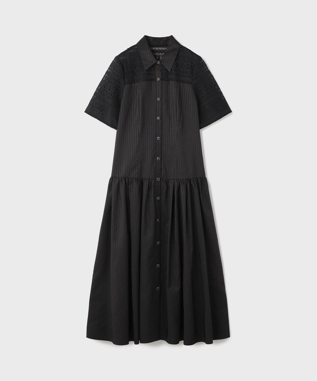 GRACE CONTINENTAL レースドッキングフレアワンピース ブラック