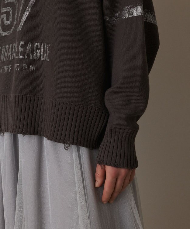 GRACE CONTINENTAL ナンバリングニットトップ グレー