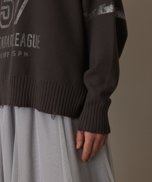 GRACE CONTINENTAL ナンバリングニットトップ グレー