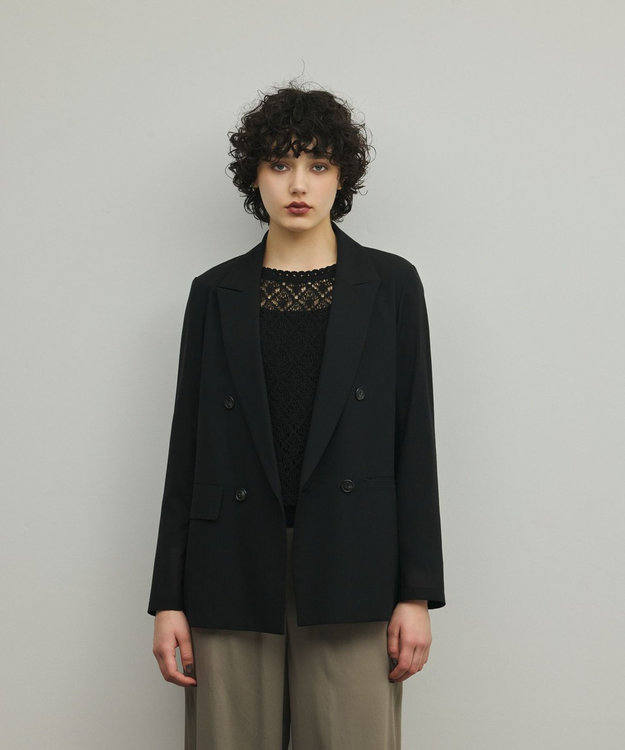 GRACE CONTINENTAL シアーウールジャケット ブラック