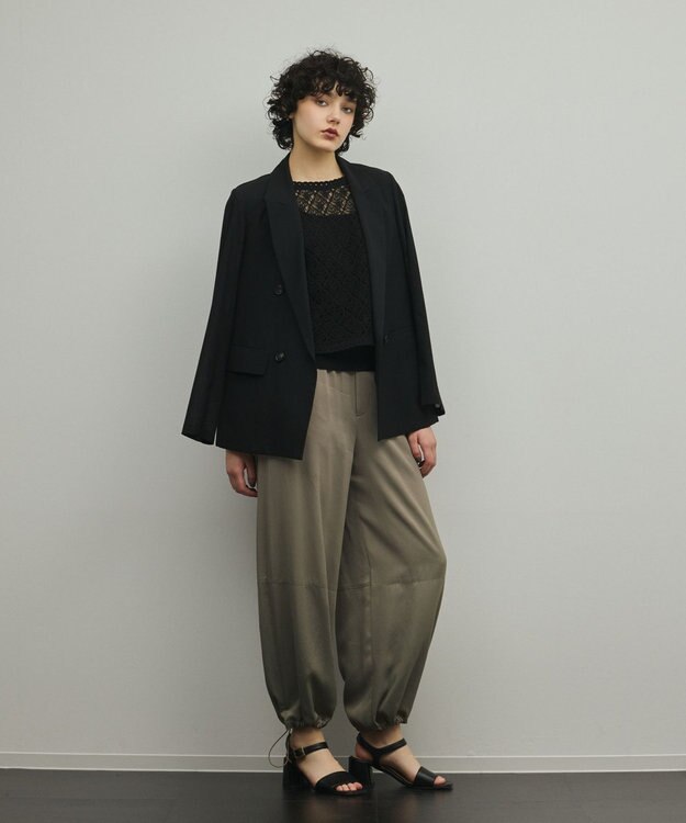 GRACE CONTINENTAL シアーウールジャケット ブラック