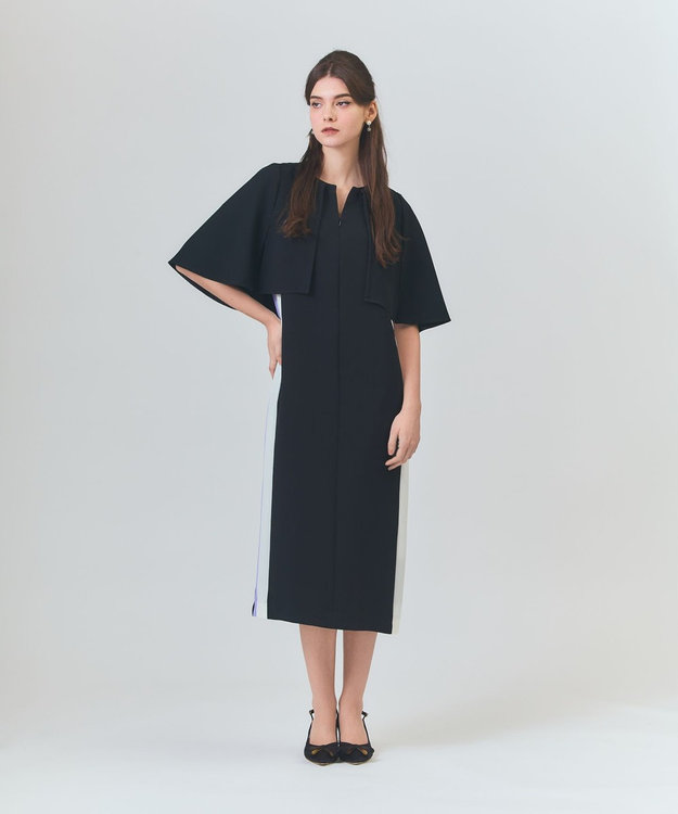 GRACE CONTINENTAL ケープレイヤードドレス ブラック