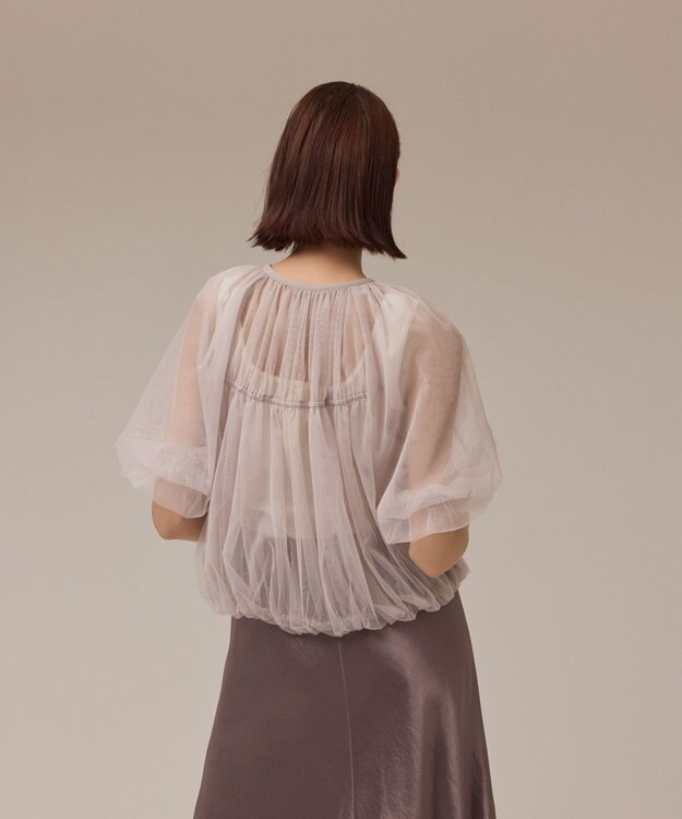 GRACE CONTINENTAL チュールシアーブルゾン ベージュ