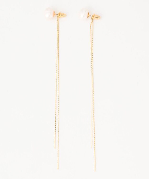 GRACE CONTINENTAL orgablanca パール＆チェーン2Wayピアス ゴールド