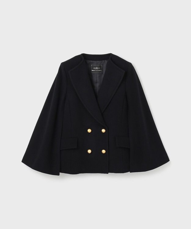 GRACE CONTINENTAL ウールケープジャケット ブラック