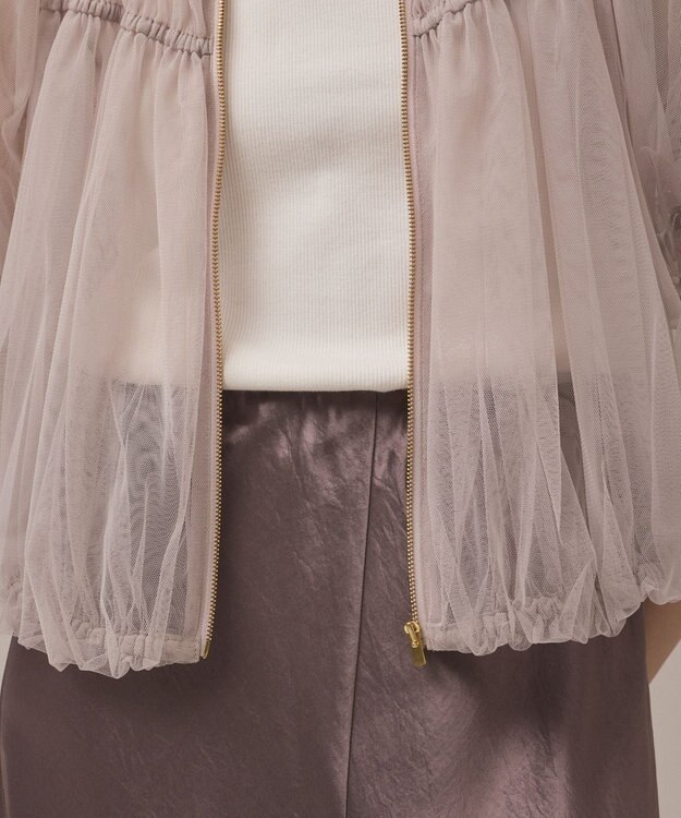 GRACE CONTINENTAL チュールシアーブルゾン ベージュ