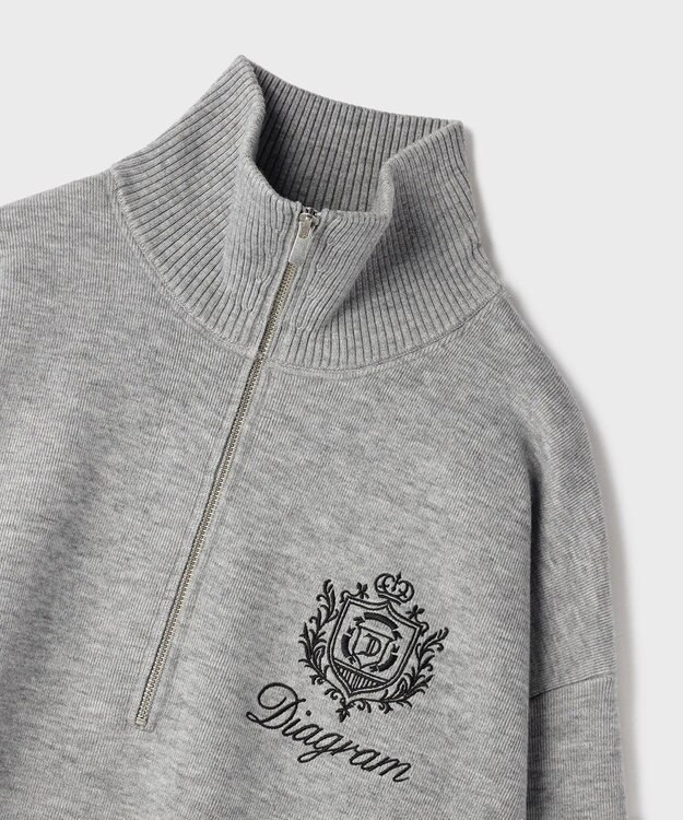 GRACE CONTINENTAL ハーフジップニットトップ グレー