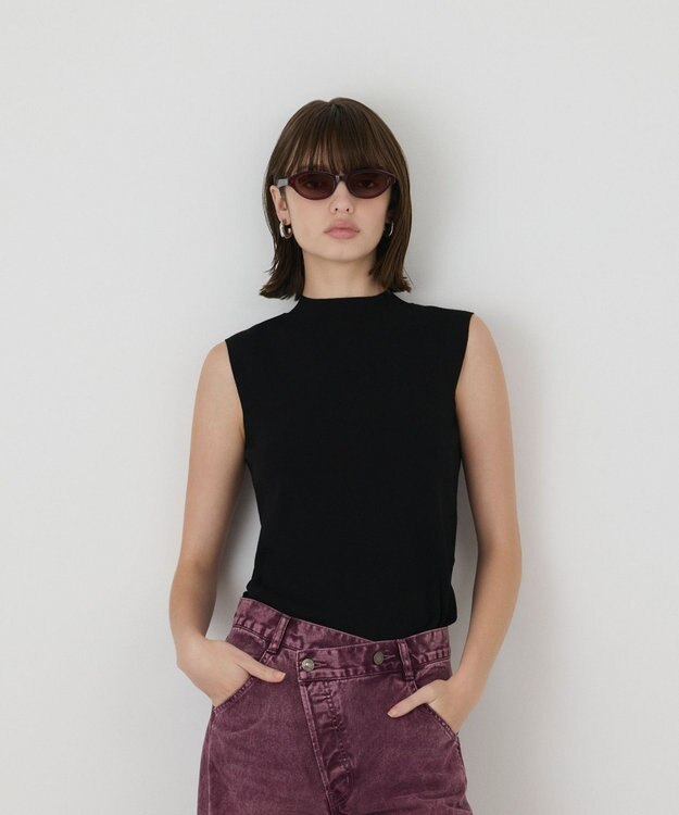 GRACE CONTINENTAL ハイネックニットトップ ブラック