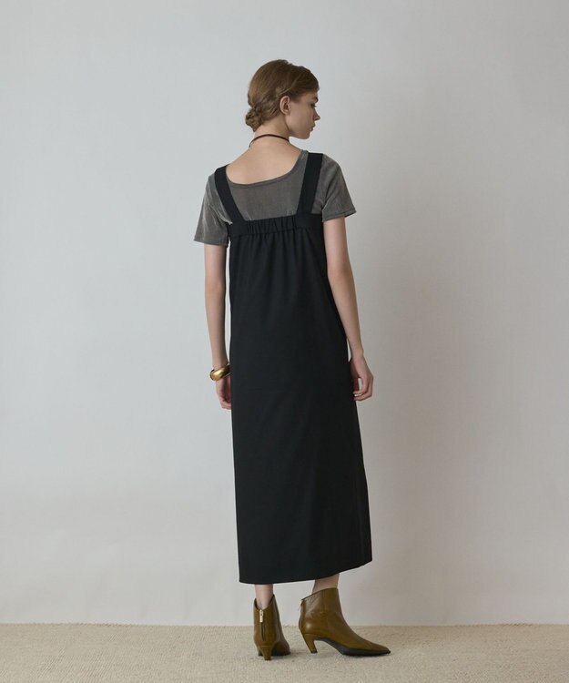 GRACE CONTINENTAL スーツ地ジャンパ－スカート ブラック