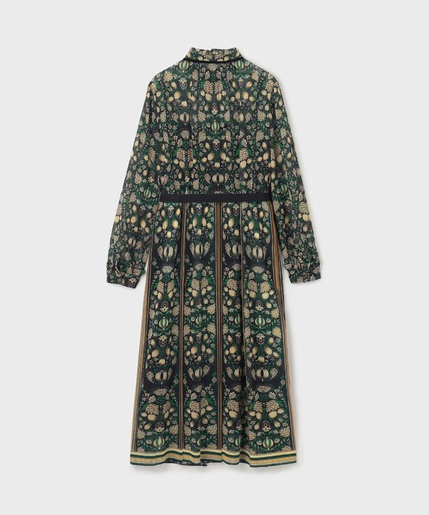 GRACE CONTINENTAL ハイネックボウタイプリントワンピース ブラック