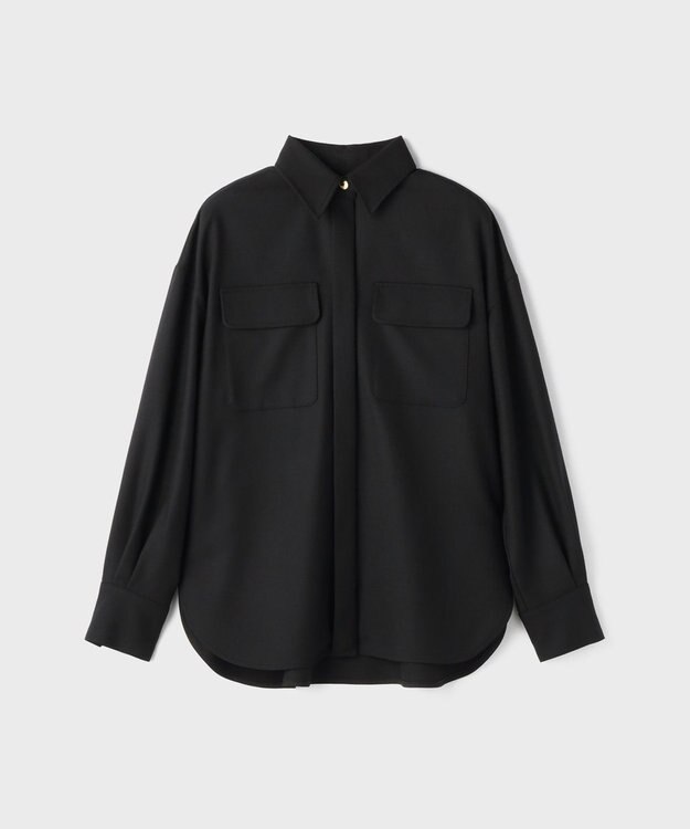 GRACE CONTINENTAL ウールミリタリーシャツ ブラック