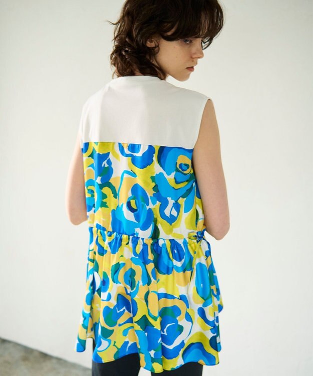 GRACE CONTINENTAL ペイントカラープリントトップ イエロー