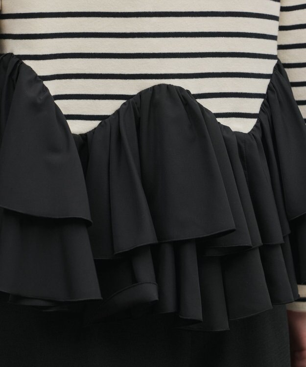 GRACE CONTINENTAL タフタフリルカットトップ バイカラー