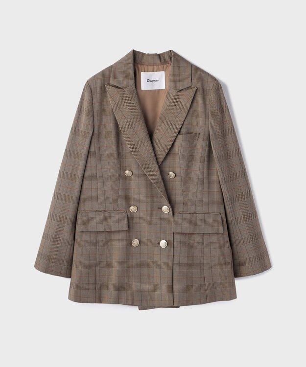 GRACE CONTINENTAL バックベンツダブルジャケット マルチ