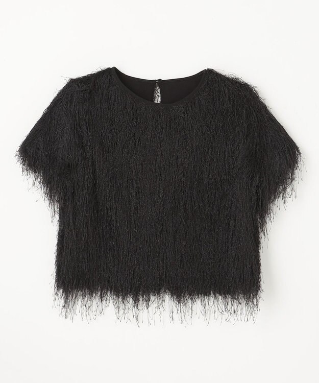 GRACE CONTINENTAL フリンジトップ ブラック