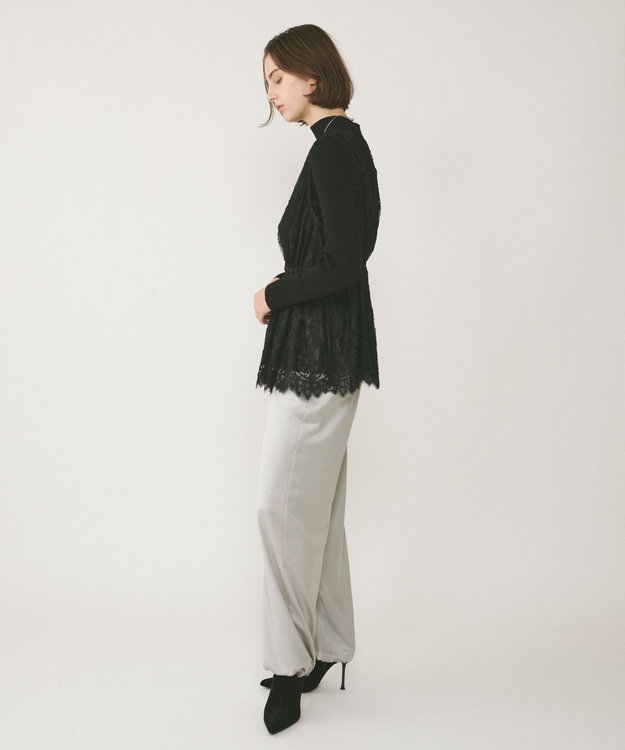 GRACE CONTINENTAL チンツサテンパンツ グレー